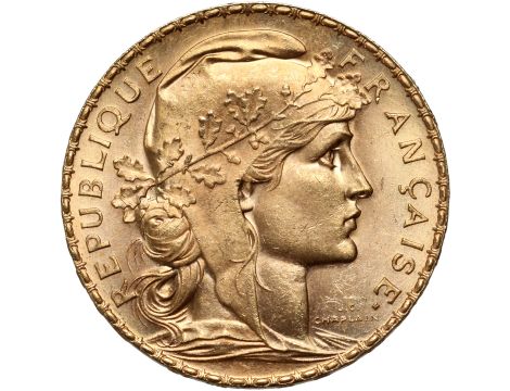 5290. Francja, 20 franków 1909, Marianna i Kogut