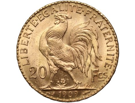 5290. Francja, 20 franków 1909, Marianna i Kogut - 2