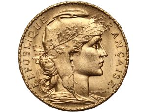5291. Francja, 20 franków 1910, Marianna i Kogut