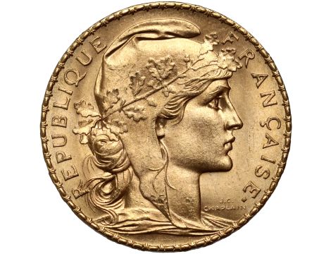 5291. Francja, 20 franków 1910, Marianna i Kogut