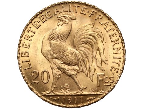 5292. Francja, 20 franków 1911, Marianna i Kogut - 2