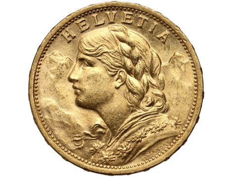5295. Szwajcaria, 20 franków 1912, Helvetia Vreneli