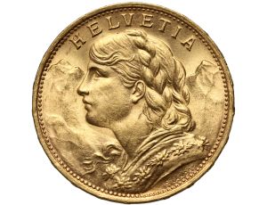 5296. Szwajcaria, 20 franków 1922, Helvetia Vreneli