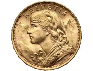 5297. Szwajcaria, 20 franków 1922, Helvetia Vreneli