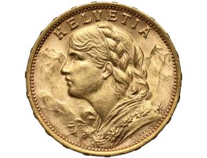 5298. Szwajcaria, 20 franków 1927, Helvetia Vreneli