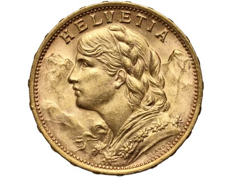 5298. Szwajcaria, 20 franków 1927, Helvetia Vreneli