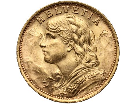 5299. Szwajcaria, 20 franków 1935, Helvetia Vreneli