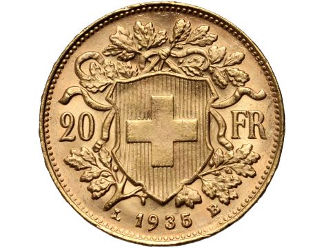 5299. Szwajcaria, 20 franków 1935, Helvetia Vreneli - 2
