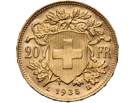 5300. Szwajcaria, 20 franków 1935, Helvetia Vreneli - 2