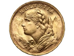 5301. Szwajcaria, 20 franków 1947, Helvetia Vreneli