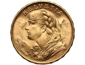 5303. Szwajcaria, 20 franków 1949, Helvetia Vreneli