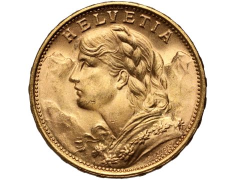 5303. Szwajcaria, 20 franków 1949, Helvetia Vreneli