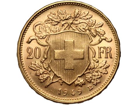 5303. Szwajcaria, 20 franków 1949, Helvetia Vreneli - 2