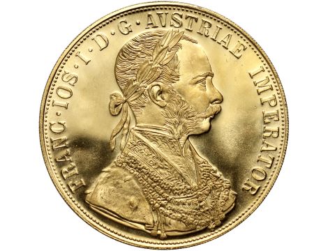 5305. Austria, Franciszek Józef I, 4 dukaty 1915, Czworak, Nowe bicie