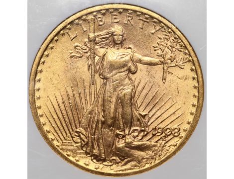 5315. USA, 20 dolarów 1908, Filadelfia, Saint-Gaudens, NGC MS63 - 2