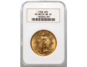 5316. USA, 20 dolarów 1908, Filadelfia, Saint-Gaudens, NGC MS63
