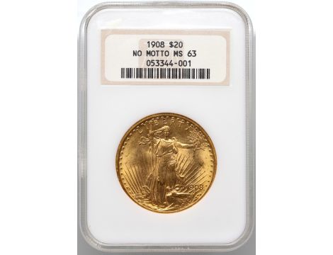 5316. USA, 20 dolarów 1908, Filadelfia, Saint-Gaudens, NGC MS63