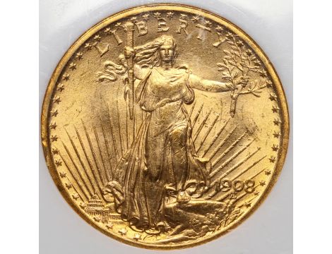 5316. USA, 20 dolarów 1908, Filadelfia, Saint-Gaudens, NGC MS63 - 2