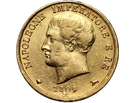 5317. Włochy, Królestwo Włoch, Napoleon I, 20 lirów 1809 M, Mediolan