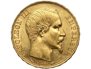 5319. Francja, Napoleon III, 20 franków 1854 A, Paryż