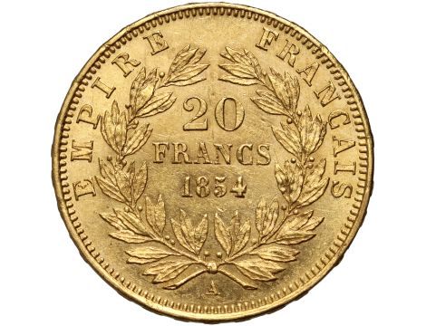 5319. Francja, Napoleon III, 20 franków 1854 A, Paryż - 2