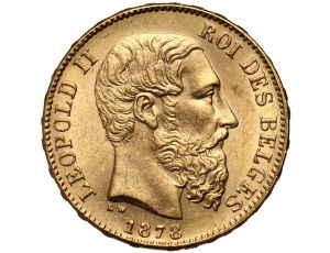 5323. Belgia, Leopold II, 20 franków 1878