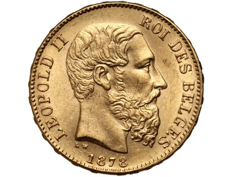 5323. Belgia, Leopold II, 20 franków 1878
