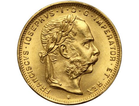 5334. Austria, Franciszek Józef I, 8 flor./20 franków 1892, Nowe bicie