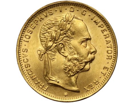 5335. Austria, Franciszek Józef I, 8 flor./20 franków 1892, Nowe bicie