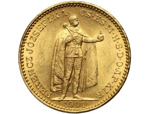 5338. Węgry, Franciszek Józef I, 20 koron 1901 KB, Kremnica