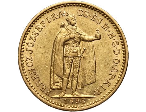 5340. Węgry, Franciszek Józef I, 10 koron 1898 KB, Kremnica