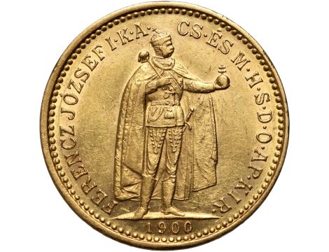 5341. Węgry, Franciszek Józef I, 10 koron 1900 KB, Kremnica