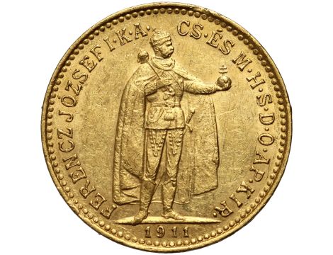 5342. Węgry, Franciszek Józef I, 10 koron 1911 KB, Kremnica