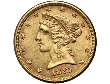 5343. USA, 5 dolarów 1881, Filadelfia, Liberty