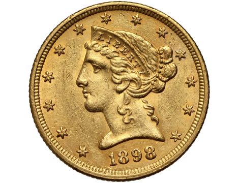 5346. USA, 5 dolarów 1898, Filadelfia, Liberty