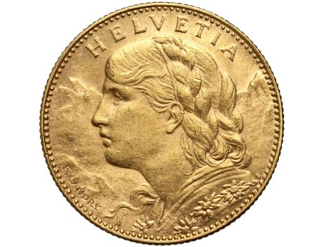 5347. Szwajcaria, 10 franków 1912, Helvetia Vreneli