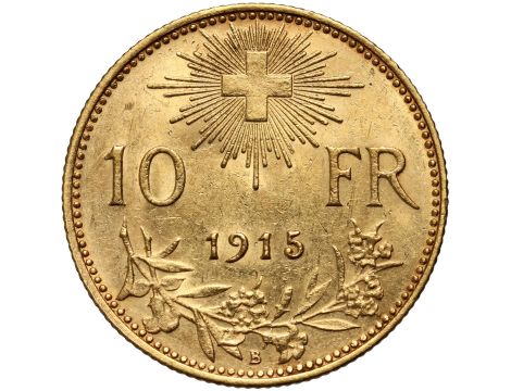 5348. Szwajcaria, 10 franków 1915, Helvetia Vreneli - 2