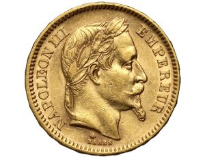 5363. Francja, Napoleon III, 20 franków 1866 A, Paryż, Wieniec
