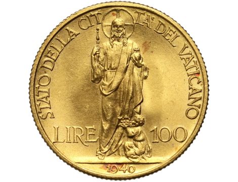 5374. Watykan, Pius XII, 100 lirów 1940 - 2