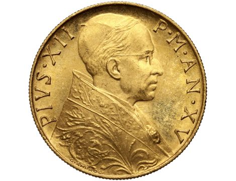 5375. Watykan, Pius XII, 100 lirów 1953