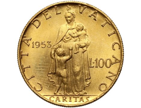 5375. Watykan, Pius XII, 100 lirów 1953 - 2