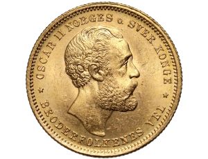 5376. Norwegia, Oskar II, 20 koron / 5 speciedaler 1875