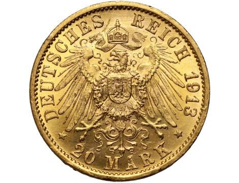 5377. Niemcy, Prusy, Wilhelm II, 20 marek 1913 A, Berlin, Uniform Mundur - 2