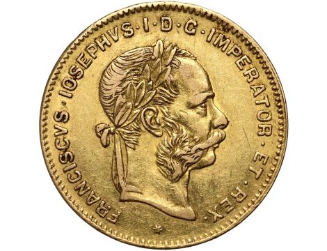 5378. Austria, Franciszek Józef I, 4 florenów / 10 franków 1892, Stare bicie