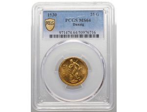 5393. Wolne Miasto Gdańsk, 25 guldenów 1930, PCGS MS64