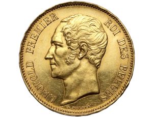 5395. Belgia, Leopold I, 100 franków medalowe 1853, Ślub księcia Leopolda - rzadkie