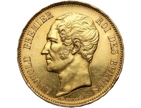 5395. Belgia, Leopold I, 100 franków medalowe 1853, Ślub księcia Leopolda - rzadkie