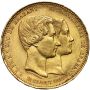 5395. Belgia, Leopold I, 100 franków medalowe 1853, Ślub księcia Leopolda - rzadkie - 3
