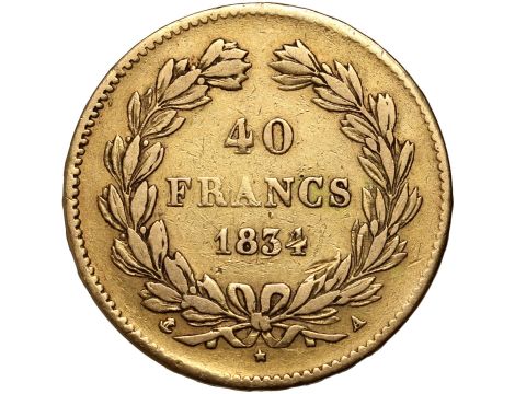 5401. Francja, Ludwik Filip I, 40 franków 1834 A, Paryż - 2