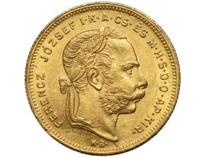 5408. Węgry, Franciszek Józef I, 20 franków / 8 forintów 1876 KB, Kremnica